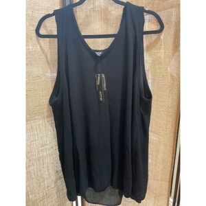 APT 9 Black Knit Sheer Hem Layering Tank‎ Top Women's Plus Size 3X